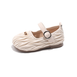 Children's library rabbit baby princess shoes baby ladle shoes female baby silver shallow mouth small fragrant style single-layer shoes girl leather shoes