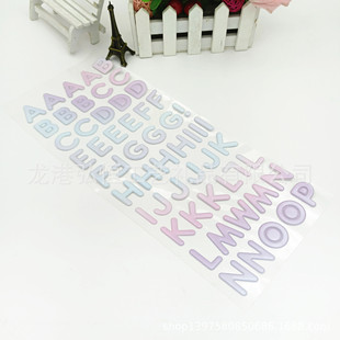 Letter bubble stickers ABCDEF letter leather bubble stickers
