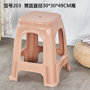 Wholesale Heightened Plastic Stools, Thickened Household Adult Square Stools, Stacked Dining Stools, Colorful Children's Low Stools and Chairs