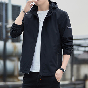 Windproof Waterproof Outdoor Jacket Men's Coat Men's Windproof New Hooded American Style Casual Slim Jacket Men's Wear