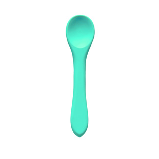 Factory wholesale children silicone tableware baby food supplement spoon rice paste spoon training fork spoon children silicone spoon