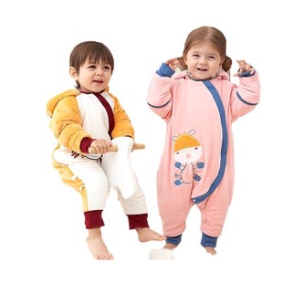 Baby Sleeping Bag Spring and Autumn Split Leg Double Open Constant Temperature Sleeping Bag Baby Removable Sleeve Anti-kick Nightgown conjoined pajamas Factory Straight