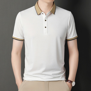 Solid Color Short-sleeved T-shirt Men's Top Polo Shirt 2023 Summer New Men's Business Casual Loose Lapel T-shirt