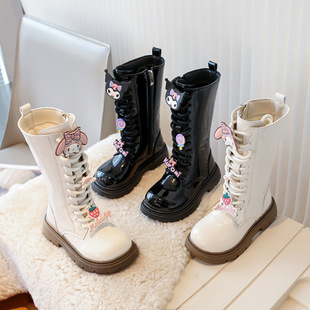 Children's Fashion High Boots Winter New New Girls fleece-lined Cotton Boots Little Girls Camellia Kulomi fleece-lined Shoes