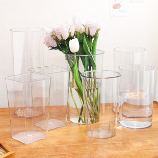 Bucket Simple Bucket Acrylic Flower Shop Floriculture Real Flower Material Bucket Wholesale Container Fresh European Style Water Storage Flowers