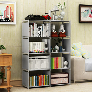 Bookshelf Trapezoidal Multi-layer Combination Bookcase Storage Rack Children Student Bookcase Steel Pipe Assembly Storage Storage Arrangement Cabinet