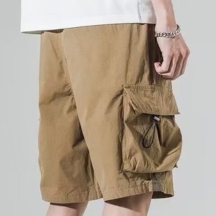 American functional style workwear shorts male students summer thin casual fifth pants sports fashion brand middle pants big shorts