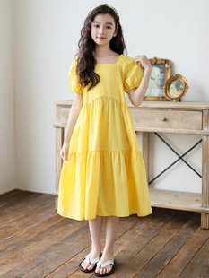 Children's Girls dress Summer Backless Cotton Dress 2025 New Children's Loose Elegant Holiday Dress