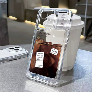Запрещено ложиться спать поздно со льдом Американский кофе iPhone15ProMax чехол для телефона 14pro чувство высокого уровня 12/13 Прозрачный 11