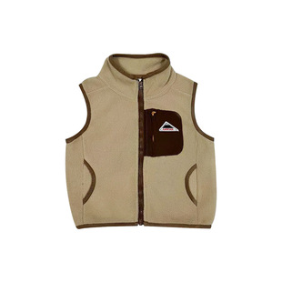Angu ape treasure 2024 autumn new children's polar fleece vest baby warm wear vest cardigan coat tide