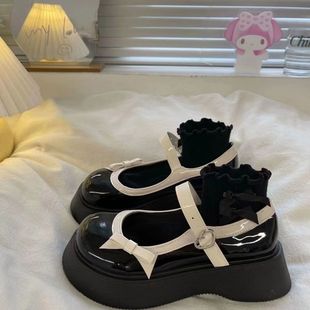 Bow Shallow Mouth Single-layer Shoes Women's Autumn 2024 New Korean Style Comfortable All-match One-word Buckle Princess Style Loafers