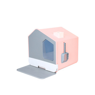Cat Litter Basin Oversized Fully Semi-enclosed Drawer Cat Toilet Odor-proof Sand-proof Cage Folding Cat Litter Basin