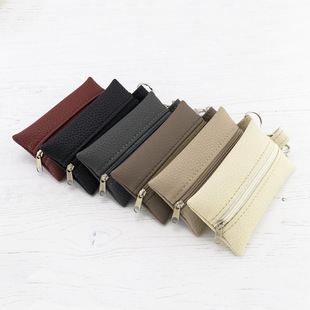 Convenient Mini Zipper Tissue Bag PU Leather Face Towel Tissue Storage Bag Napkin Wet Tissue Leather Case Pendant