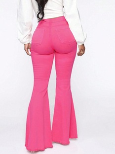 Solid Color Sexy High Waist Skinny Pants European and American Fashion European and American Women's Jeans