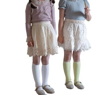 WA878 Spring and Summer Girls' Pile Socks Thin Breathable Cotton Socks Korean Style Children's Light Plate Candy Color Mid-tube Socks