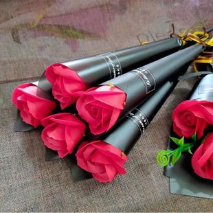 Flower carnation single bouquet soap flower wholesale mother's day gift shop promotion micro-business push goods