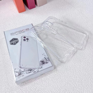 Large Hole Suitable for Iphone16Plus Acrylic Space Shell 14Promax Transparent 17 Hard Bottom Soft Edge 12Mini