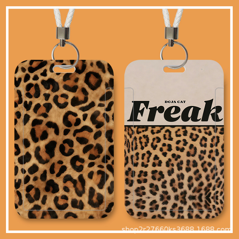 Leopard Print Protective Cover for Student Meal Cards, Bus Cards, Id Cards, and Campus Access Cards