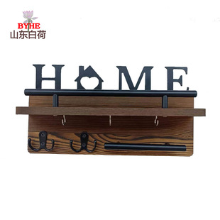 Brown wall-mounted mail sorting key rack wall-mounted mail sorting coat rack home decoration rack