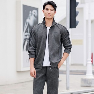 Men's Sports suit Spring and Autumn Men's Lapel Loose plus size Casual Sweatshirt Trousers Sportswear Two-piece Set