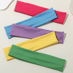Cross-border Candy Color Hair Band Simple Elastic Sports Hair Band Men's and Women's Yoga Fitness Antiperspirant Headwear Hair Band