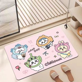 Cartoon chiikawa Qika Wow Floor Mat Bathroom Floor Mat Entrance Door Mat Toilet Door Absorbent Foot Mat