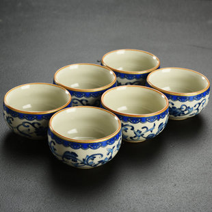 Blue and white beige Ru kiln kung fu tea set ceramic three-talent cover bowl set home teapot high-grade tea cup tea maker