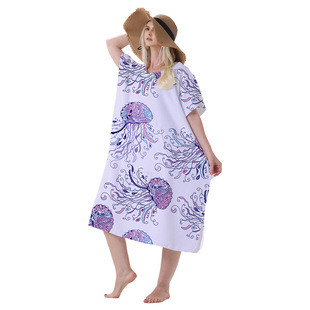 Adult Hooded Bathrobe Wearing Bath Towel Changing Cloak Surfing Swimming Diving Bath Water Absorbing Quick-drying Portable Shawl