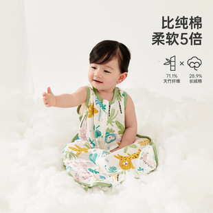 [Clearance] Wilberu summer sleeveless baby sleeping bag baby bamboo cotton gauze integrated kick quilt