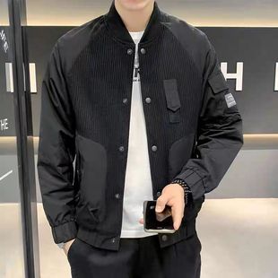 Jacket Men's 2024 New Spring Autumn and Winter Fashion Men's Baseball Clothes Casual Thickened Work Jacket Men