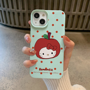 Polka dot kt cat for apple 16 mobile phone case iPhone15 new 14plus fun 13promax cute 12