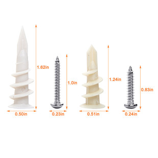 White Hollow Gypsum Board Nail Nylon Expansion Tube Boxed 304 Round Head Cross Self-tapping Screws