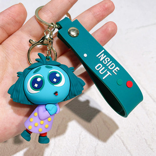 2024 Movie Mind Secret Force Keychain Cute Amy Dr. Bobbier Worry Key Chain Men's and Women's Hanging Ornaments