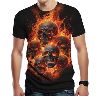 Новый 2025 Трансграничный Amazon AliExpress Летний мужской свободный тренд с короткими рукавами новый топ с круглым вырезом