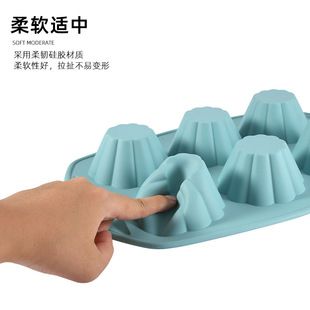 Hot-selling mousse food grade 6 donuts silicone cake mold bagel oven can be used factory supply