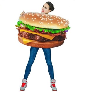 Halloween Carnival Holiday Costume Funny Hot Dog Burger Corn Bar Party Costume Performance Costume