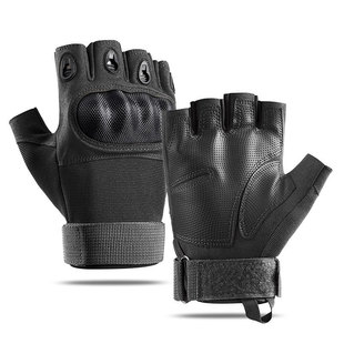 Cloth Shell Half-Finger Tactical Gloves Hard Shell Handguard Motorcycle Motorcycle Riding Outdoor Sports Gloves Men's Non-Slip Wear-Resistant Gloves
