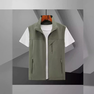 Tooling vest men's outdoor fishing photographer waistcoat quick-drying sunscreen stand collar vest logo printing