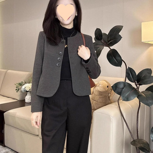 Xiangfeng Woolen Coat 2024 Autumn and Winter New Korean Fashion Dopamine Small Round Neck Short Top
