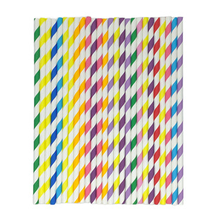 6*197mm art straw pure stripe mixed color bar cocktail decoration atmosphere party festival non independent outfit