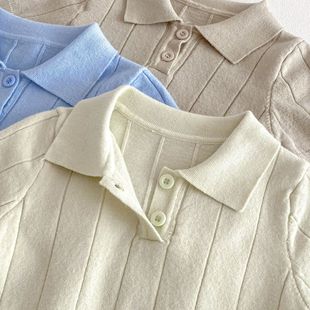 Ins Korean Style 2025 Spring and Summer Baby Knitwear Thin Summer Top Lel Children's Pullover