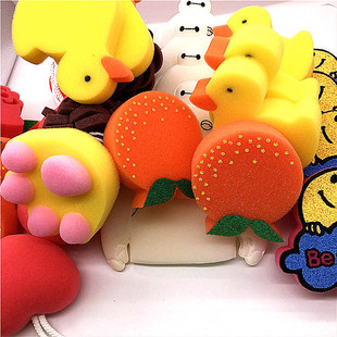 Customized cartoon children's bath sponge toy small octopus scrub sponge brush turtle-shaped oil-absorbing filter cotton
