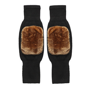 Autumn and winter cashmere knee pads outdoor fleece-lined thickened men's and women's old cold leg joints knee cold-proof knitted warm knee pads