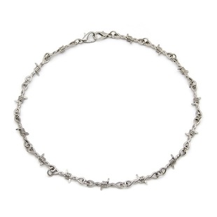 European and American punk style Thorn necklace trendy hip-hop ins cold style men's and women's clavicle chain sweater T-shirt chain accessories