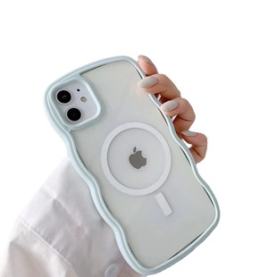 Новый подходит для Apple 14 promax акриловая большая волна Магнитная оболочка iPhone 13 2-в-1 чехол для телефона