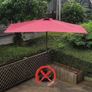 Outdoor Wall Liftable Half Umbrella Sunshade Umbrella Garden Rainproof Waterproof Sun Umbrella Sunscreen