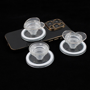 Love transparent airbag bracket magnetic mobile phone bracket round magnetic bracket material painted glue diy material
