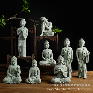 Cross-border Green Sand Stone Buddha Statue Decoration Creative Zen Crafts Fish Tank Aquarium Landscape Chinese Tea Pet Home Decoration