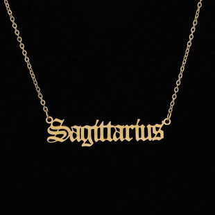 2023 New English Letter 12 Constellation Titanium Steel Necklace Stainless Steel Necklace Simple Light Luxury Fashion Cross-border Jewelry