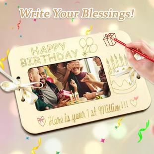 Cross-border Wooden Photo Frame Wallet Creative Cash Gift Birthday Wedding Party Valentine's Day Ornaments Wooden Crafts